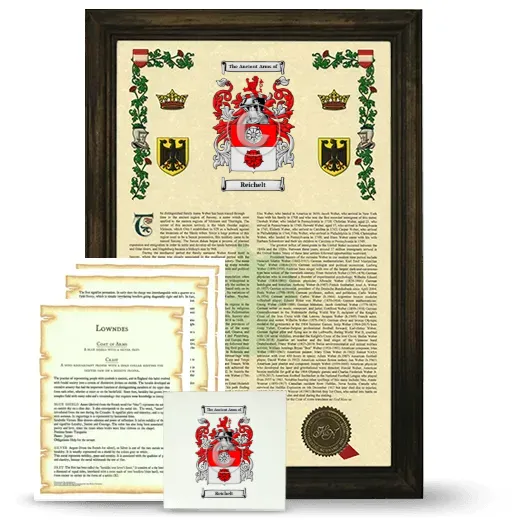 Reichelt Framed Armorial, Symbolism and Large Tile - Brown