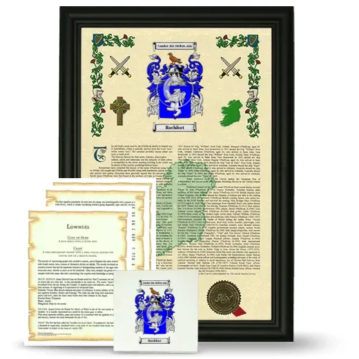 Rochfort Framed Armorial, Symbolism and Large Tile - Black