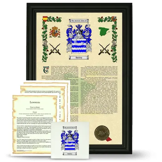 Santry Framed Armorial, Symbolism and Large Tile - Black