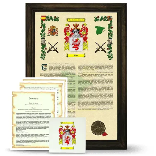 Silva Framed Armorial, Symbolism and Large Tile - Brown