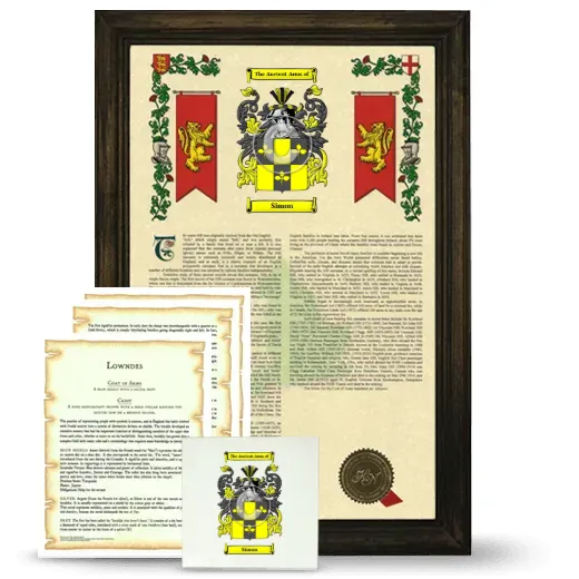 Simon Framed Armorial, Symbolism and Large Tile - Brown