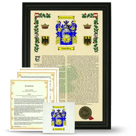Sonnenberg Framed Armorial, Symbolism and Large Tile - Black