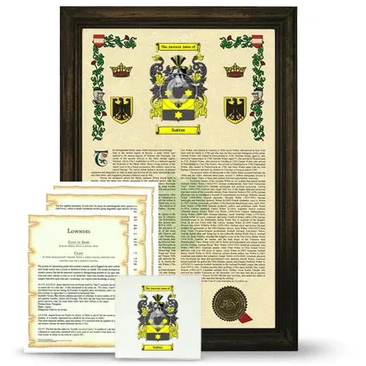 Sotter Framed Armorial, Symbolism and Large Tile - Brown