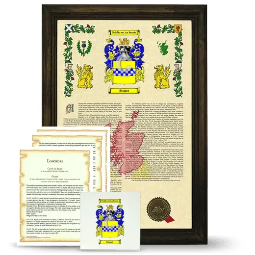 Stuart Framed Armorial, Symbolism and Large Tile - Brown