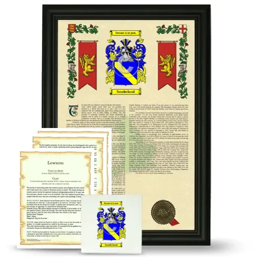 Sunderland Framed Armorial, Symbolism and Large Tile - Black