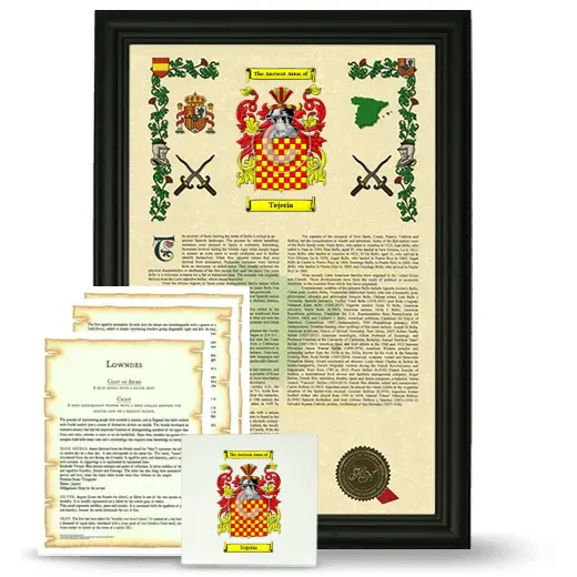 Tejeria Framed Armorial, Symbolism and Large Tile - Black