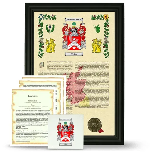 Telfer Framed Armorial, Symbolism and Large Tile - Black