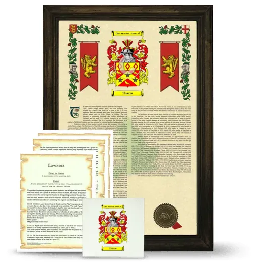 Tharm Framed Armorial, Symbolism and Large Tile - Brown