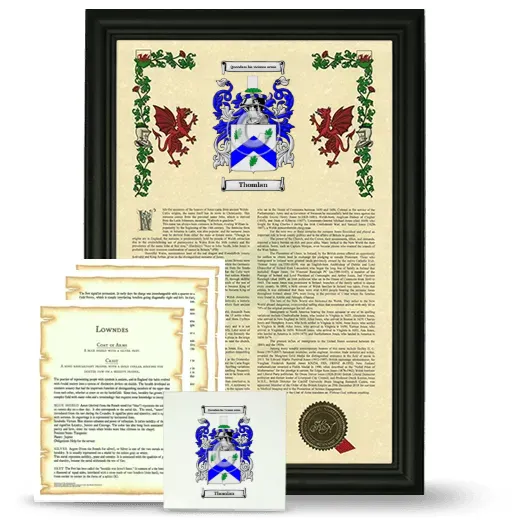 Thomlan Framed Armorial, Symbolism and Large Tile - Black