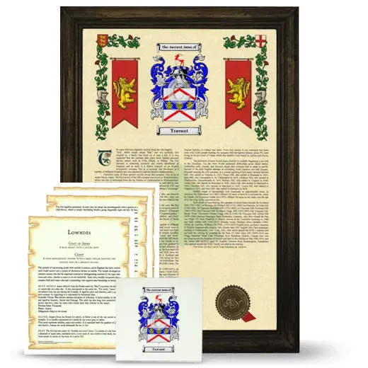 Travant Framed Armorial, Symbolism and Large Tile - Brown