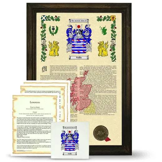 Vallis Framed Armorial, Symbolism and Large Tile - Brown