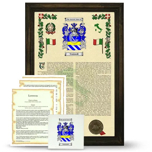 Venturoli Framed Armorial, Symbolism and Large Tile - Brown