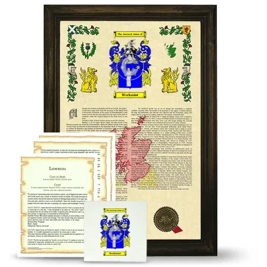 Workmint Framed Armorial, Symbolism and Large Tile - Brown