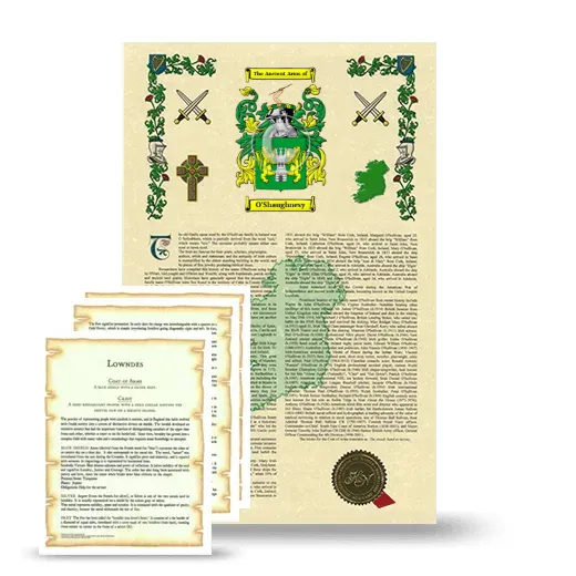 O'Shaughnesy Armorial History and Symbolism package