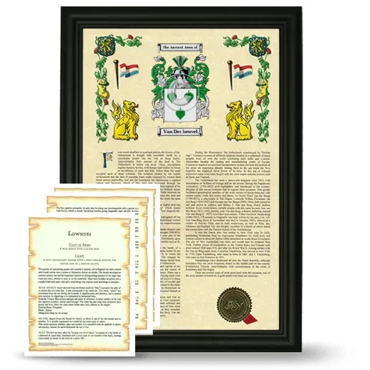 Van Der heuvel Framed Armorial History and Symbolism - Black