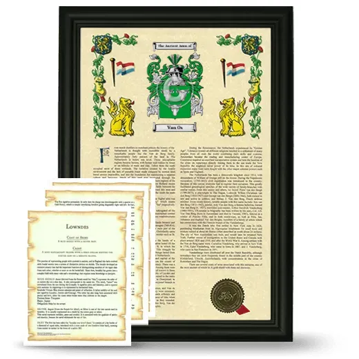 Van Os Framed Armorial History and Symbolism - Black