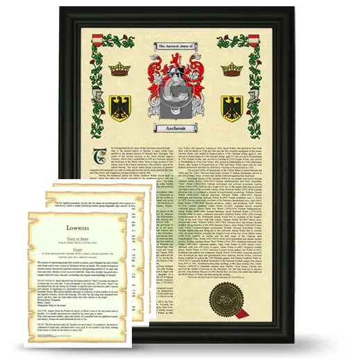 Aachenir Framed Armorial History and Symbolism - Black
