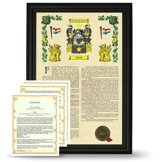 Aarsen Framed Armorial History and Symbolism - Black