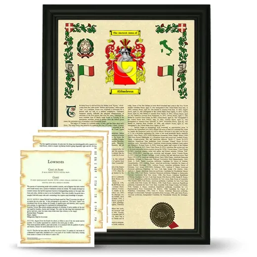Abbadessa Framed Armorial History and Symbolism - Black