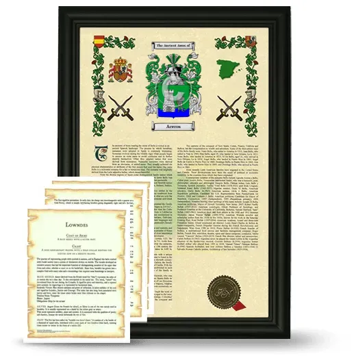 Aceros Framed Armorial History and Symbolism - Black