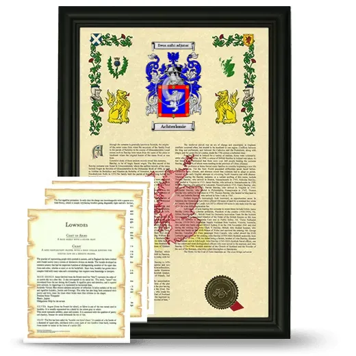 Achterlonie Framed Armorial History and Symbolism - Black