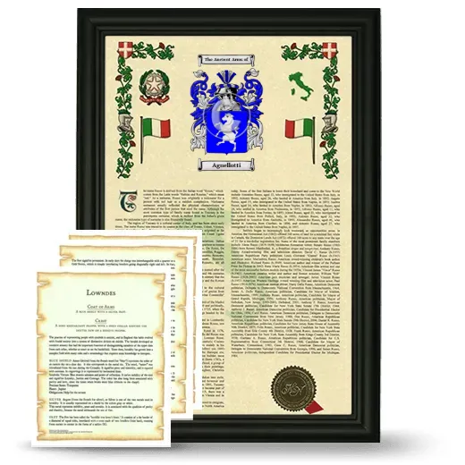 Agnellotti Framed Armorial History and Symbolism - Black