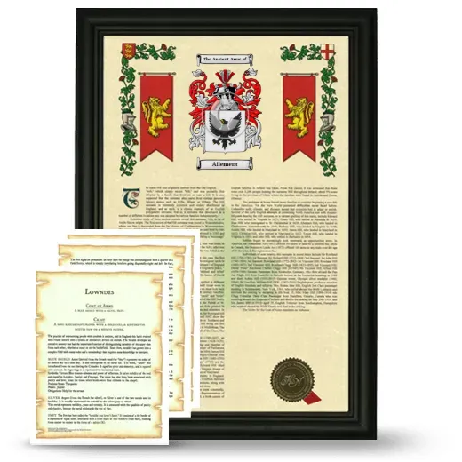 Ailement Framed Armorial History and Symbolism - Black