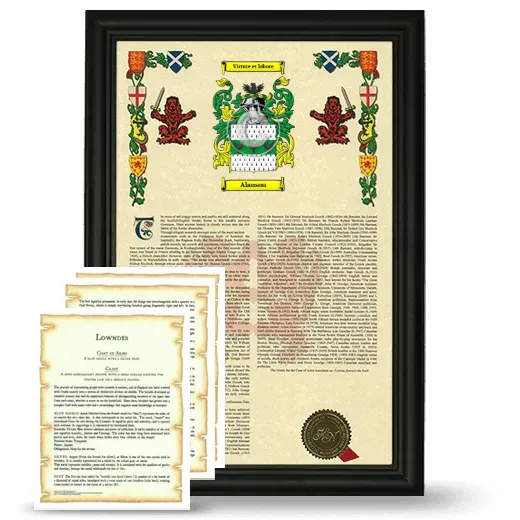 Alanson Framed Armorial History and Symbolism - Black