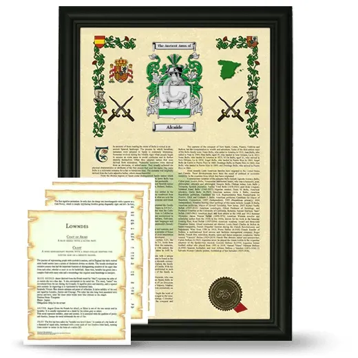 Alcaide Framed Armorial History and Symbolism - Black