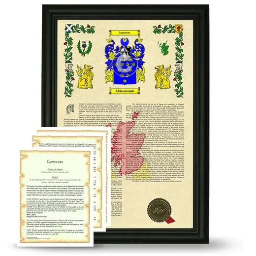Aldanstomb Framed Armorial History and Symbolism - Black