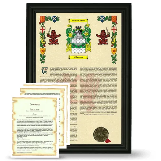 Allanson Framed Armorial History and Symbolism - Black