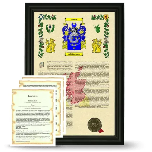 Alldinstoom Framed Armorial History and Symbolism - Black