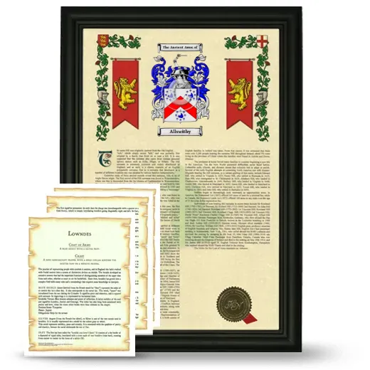 Allswithy Framed Armorial History and Symbolism - Black