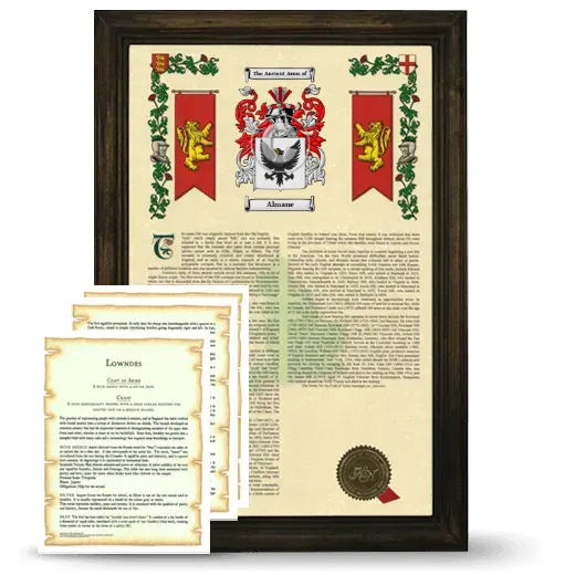 Almane Framed Armorial History and Symbolism - Brown