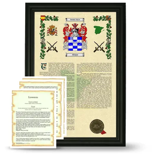Alvare Framed Armorial History and Symbolism - Black