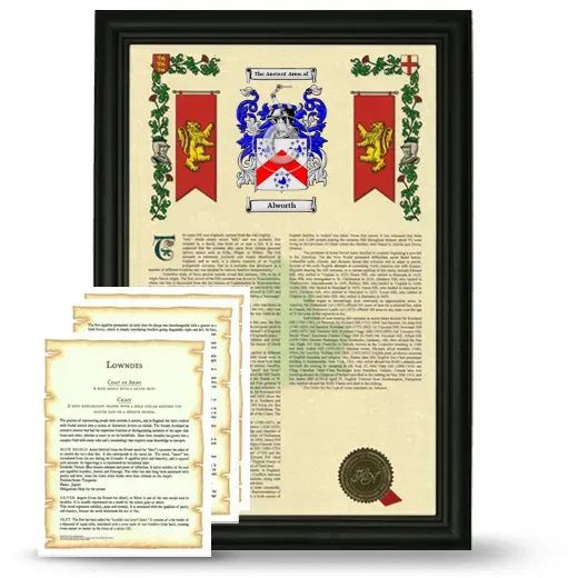 Alworth Framed Armorial History and Symbolism - Black