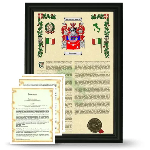 Amoretti Framed Armorial History and Symbolism - Black