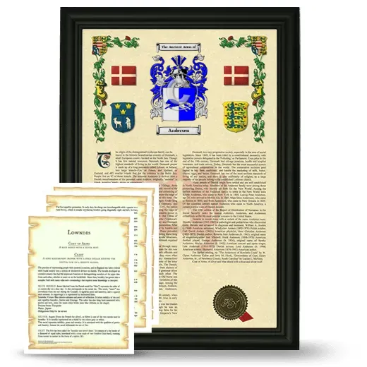 Andersen Framed Armorial History and Symbolism - Black