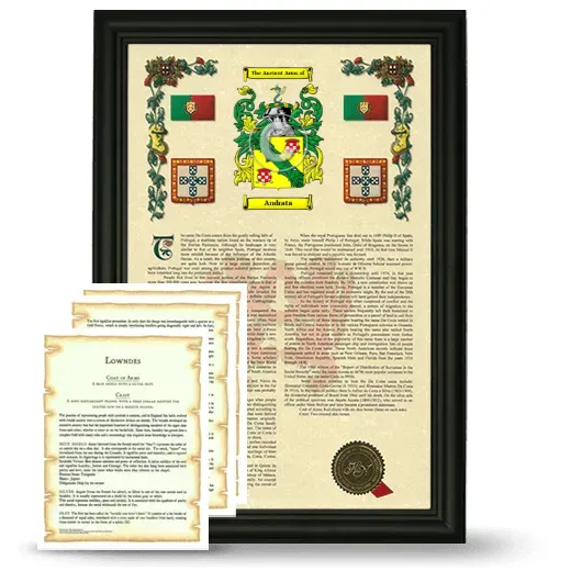 Andrata Framed Armorial History and Symbolism - Black