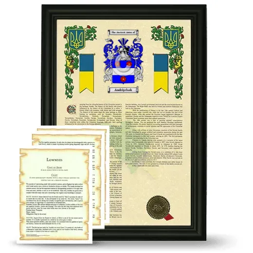 Andriychak Framed Armorial History and Symbolism - Black