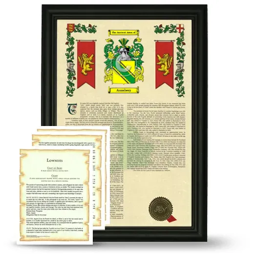 Annsbery Framed Armorial History and Symbolism - Black