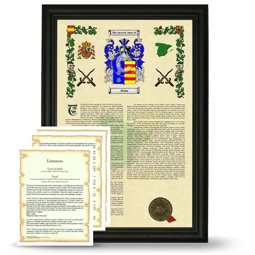Ansa Framed Armorial History and Symbolism - Black