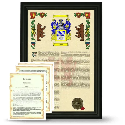 Ansen Framed Armorial History and Symbolism - Black