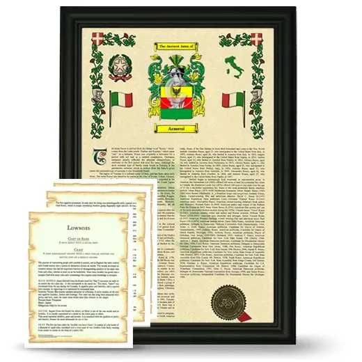 Armeni Framed Armorial History and Symbolism - Black