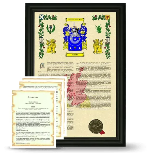 Arrate Framed Armorial History and Symbolism - Black