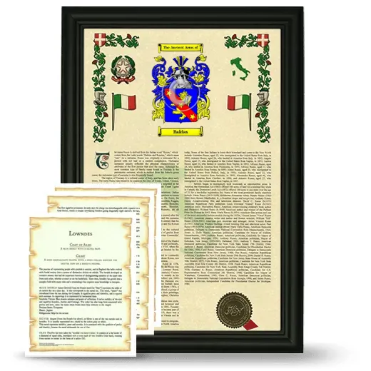 Baldas Framed Armorial History and Symbolism - Black