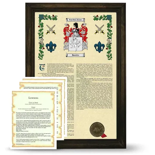 Barette Framed Armorial History and Symbolism - Brown
