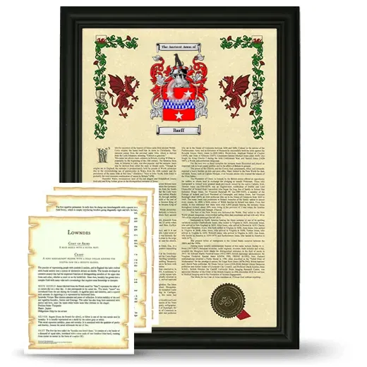 Barff Framed Armorial History and Symbolism - Black