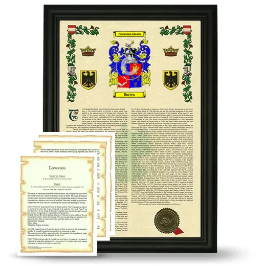 Barten Framed Armorial History and Symbolism - Black