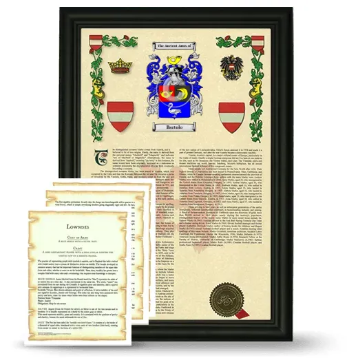 Bartolo Framed Armorial History and Symbolism - Black